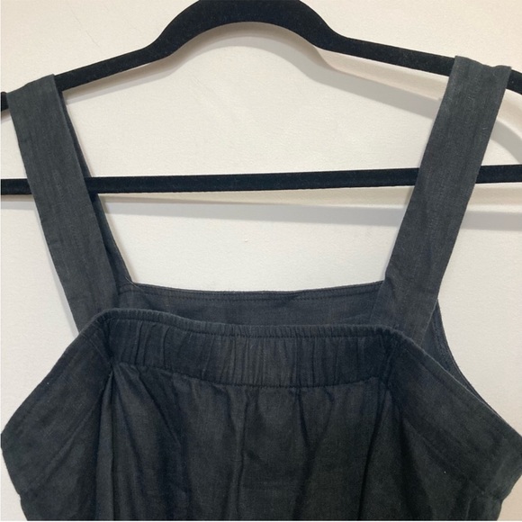 Everlane Linen Square-Neck Jumpsuit, Black, size 4 - Picture 4 of 6